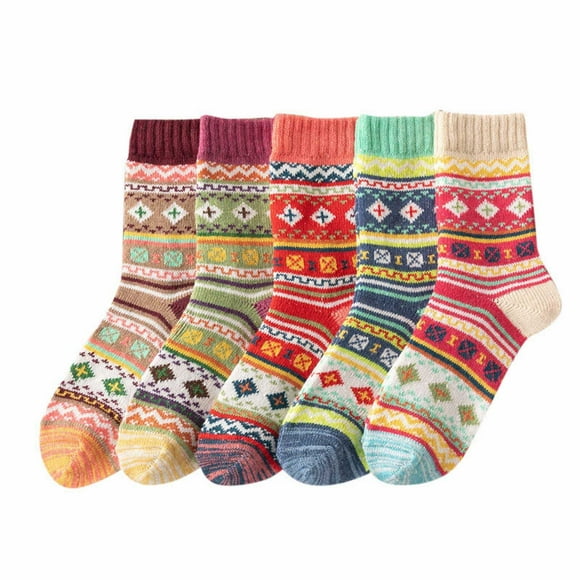 ZPYESWOW 5Pcs christmas stockings Diabetic Socks Womens Winter Socks Size Thick Wool Socks Soft Warm Casual Socks for Women Socks Christmas Socks Stockings for Women personalized christmas stockings