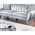 thumbnail image 4 of Contemporary Gray Velvet : 2 With And Curved Lines In Velvet: Modern Couch Cozy Seats, 4 of 5