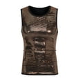 thumbnail image 5 of INSPIRE CHIC Men's Tops Sequin Crew Neck Sleeveless Metallic Tank Top L Golden, 5 of 6
