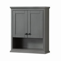 Deborah Over-the-Toilet Bathroom Wall-Mounted Storage Cabinet in Dark Gray with Matte Black Trim