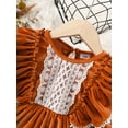 thumbnail image 5 of Kucnuzki Infant Baby Girl Clothes 12 Months Fall Winter Dress 18 Months Long Sleeve Lace Trims Stitching Solid Color Dress Orange 12-18 Months, 5 of 9