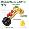 thumbnail image 7 of HIBIBUD Propane Refill Elbow Adapter,Propane Bottle Refill Adapter with Gauge and On-Off Control Valve for 1Lb Propane Tank to Be Refilled Gas From 5-40 Lb Cylinder Propane Refill Adapter, 7 of 7
