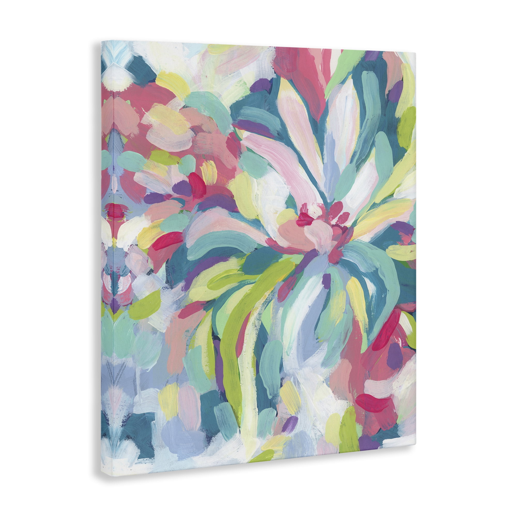 Stupell Industries Modern Bold Flower Strokes Abstract Painting Wrapped Canvas Art Print Wall Art, 16 x 20