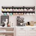 Rustic Mug Rack Wall Mounted Coffee Mug Holder Set of 3 with 24 Hooks, Black Rustic ...