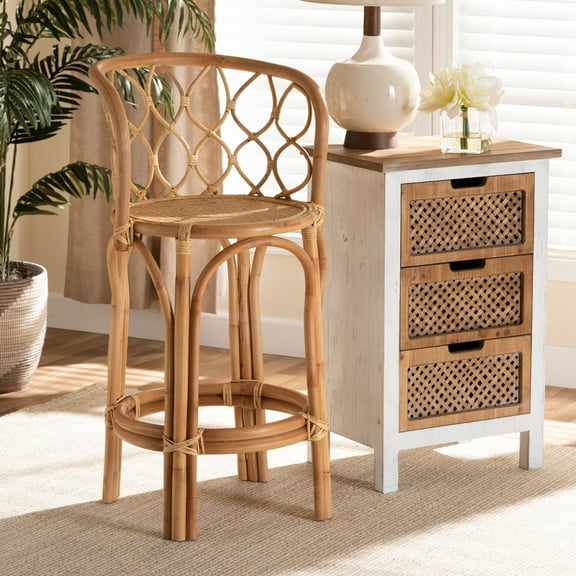 bali & pari Diana Rattan BOHO Counter Stool, Natural