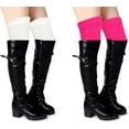 thumbnail image 3 of 1/2 Pairs Thigh High Leg Warmers for Women Over Knee High Leg Warmer Crochet Long Socks, 3 of 6