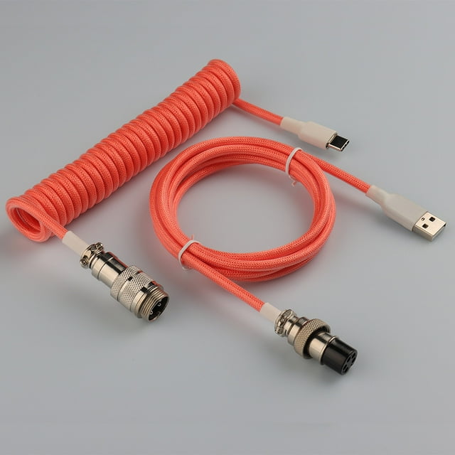 Removable Game Mechanical Keyboard Line Airplug Data Line Metal Plug Spring Line Mechanical Keyboard Airplug Line