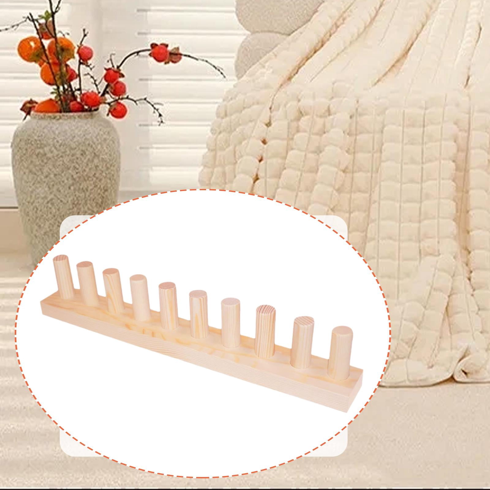 Sharprepublic Beginner Friendly Wooden Knitting Loom for Chunky Yarn Blanket Weaving DIY Craft