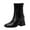 Black, variant on Bmisegm Ladies Fashion Colorblock Leather Face Square Toe Back Zip High Heel Boots Shoes Boots for Women White 7.5