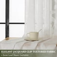 thumbnail image 2 of AIR-Ivory Sheer Kitchen Curtains 42 X 36 Inch Length 2 Panels, Semi Sheer Drapes Light Filtering Bathroom Window Curtains, Jacquard Clip Leaf Pattern Short Curtains for Small Window Tiers, 2 of 4