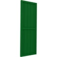 thumbnail image 2 of Ekena Millwork 17 1/2"W x 68"H Americraft Five Board Exterior Real Wood Two Equal Panel Framed Board-n-Batten Shutters (Per Pair), Viridian Green, 2 of 9