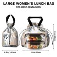 thumbnail image 5 of Boho Bohemian Art Drawstring Lunch Bag Women - Drawstring Lunch Bag Insulated for Work Office - Stain-Resistant Large Lunchbags for Women with Multi-Pockets, 5 of 6