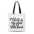 thumbnail image 1 of NUDECOR Canvas Tote Bag There Is No Place Like Home Typographic Hand Lettered Reusable Shoulder Grocery Shopping Bags Handbag, 1 of 1