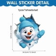 thumbnail image 2 of Aodebiao 1 Packs Christmas Wall Decals Stickers, 3D Breaking Wall Santa Claus Reindeer Holiday Decor, Removable Waterproof PVC Window Door Sticker for Home Office Shop Festive Party Decoration, 2 of 5