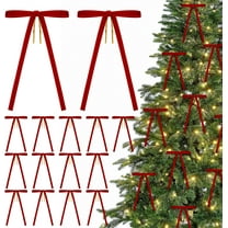 24-Pack Red Velvet Christmas Bows - Vintage Style Ribbon Bows for Tree Decor, Wreath Embellishments, and Gift Wrapping