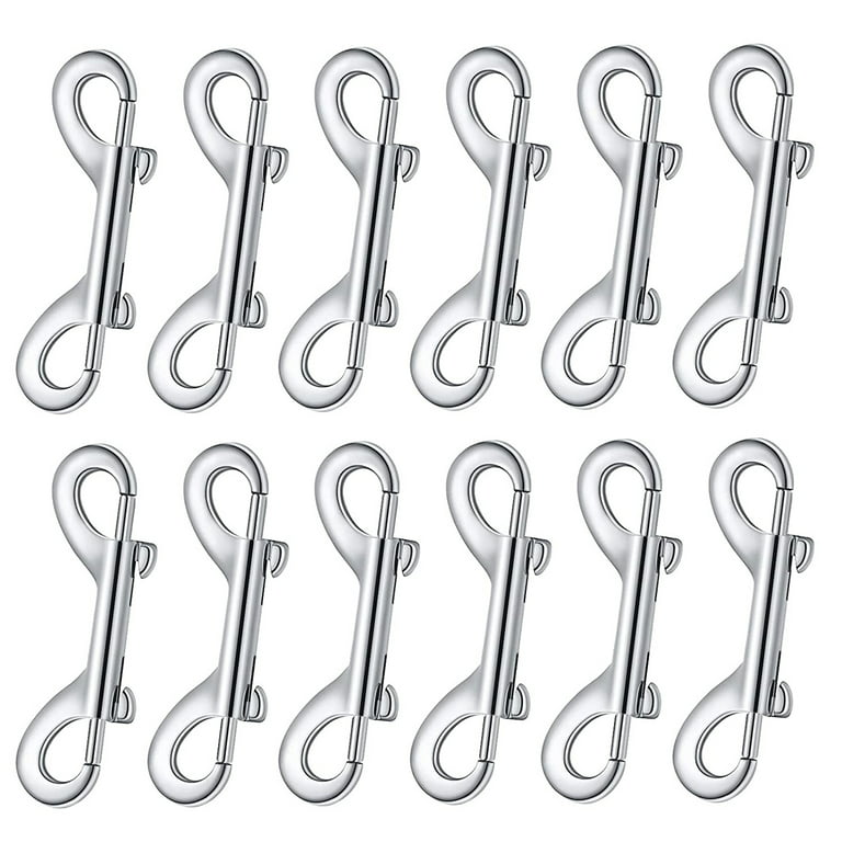 Bobash 12pcs Double Ended Bolt Snap Hook Clips Multifunctional Double Trigger Clips Metal Zinc Alloy Spring Loaded Hook DIY Crafts Project for Linking