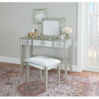 Silver vanity desk deals