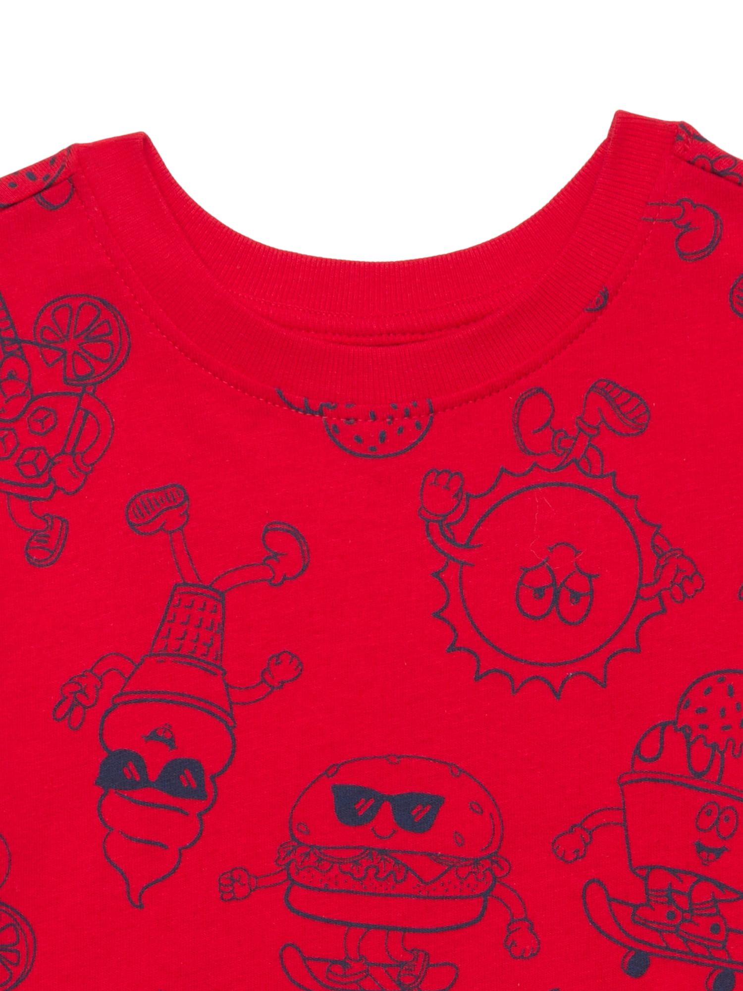 Wonder Nation Toddler Boy Printed Jersey T-Shirt & Shorts Set, Sizes 12M-5T