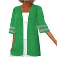 thumbnail image 3 of Aboser Elbow Sleeve Cardigans for Women Trendy Cotton Linen Kimono Cardigan Plus Size Open Front Blouses Casual Lightweight Long Kimonos, 3 of 6