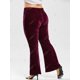 thumbnail image 4 of Más el tamaño del lazo de terciopelo bootcut pantalones Rosegal  Pantalones de talla grande, 4 of 5