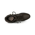 thumbnail image 4 of BLISSFUL STEP Women's Platform Buckle Lace Up Block Heel Ankle Boot Coffee (Size 9.5), 4 of 6