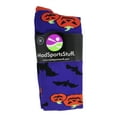 thumbnail image 2 of Halloween Socks Pumpkins and Bats (Purple/Orange, Medium), 2 of 2
