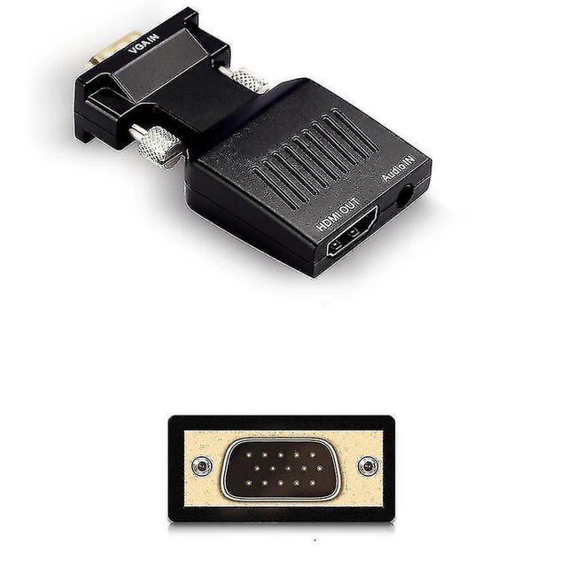 Convertidor de adaptador VGA a HDMI con audio, para computadora portátil, computadora, proyector ShuxiuWang 8390606635990