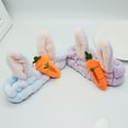 thumbnail image 2 of Women Girls Autumn Winter Headband, Fashion Cute Cartoon Rabbit Carrot Decor Soft Skin-friendly Plush Durable Hair Band Hair Accessory Photo Prop for Washing Face Makeup Daily Wear 1PC, 2 of 8