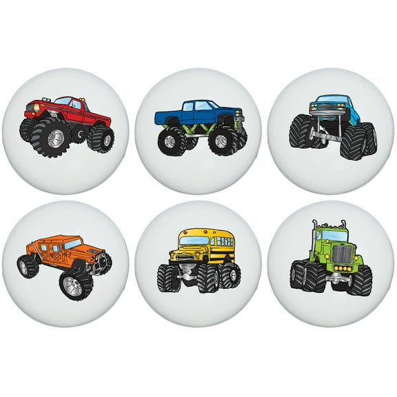Presto Chango Decor Monster Truck Mushroom Knob (Set of 6)