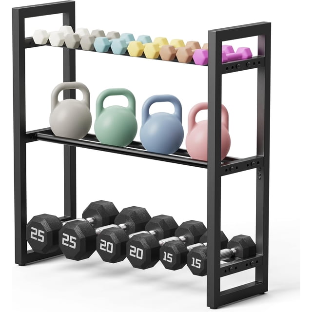 Adjustable - Dumbbell Rack \u Heavy-Duty Metal Weight Storage Stand for Dumbbells Kettlebells and More \u Space-Efficient Home Gym Organizer \u lb Capacity