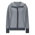 thumbnail image 4 of idosla Womens Corduroy Hooded Jackets Casual Zip Up Sweatshirt Jacket Trendy Fall Winter Coat Hoodies with Pockets (Grey, M), 4 of 4