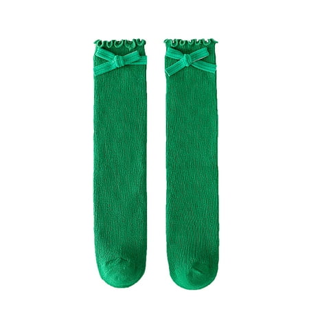 

Children s Socks Autumn And Winter Girls Calf Socks Children s Socks Agaric Rimmed Solid Color Ribbed Bow Children s Socks 12 18 Months Socks Girl Baby Christmas Knee High Socks