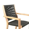 thumbnail image 4 of Madsen Outdoor Eucalyptus Wood and Charcoal Rope Dining Chairs with Gray Teak Finish - Set of 2, 4 of 7