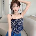 thumbnail image 4 of Women‘s Top Print Irregular Slim Sexy Triangle Scarf Short Camisole One Size, 4 of 6
