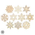 thumbnail image 4 of Luxtrada 10 Pieces Christmas Wooden Snowflake Cutouts Embellishments Hanging Ornaments for Christmas Tree Decoration Kids Crafts with Twines (10pcs), 4 of 9
