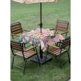 thumbnail image 3 of Easter Gnomes Outdoor Tablecloth - 60x60 Inch Square Dining Table Cover, Colorful Eggs Spring Flowers Branches Pink Waterproof Outdoor Table Cloth with Umbrella Hole & Zipper for Picnic/Patio/Party, 3 of 7