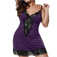 thumbnail image 6 of XMMSWDLA L-6XL Lingerie for Women Plus Size Nighty Womens Lace Satin Nightdress Womens Plus Size Lingerie V Neck Nightwear Satin Sleepwear Lace Chemise Nightgown Nightdresses Slip Lingerie, 6 of 9