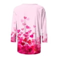 thumbnail image 5 of Valentine's Day Shirts for Women Cute Heart Tees Crewneck 3/4 Sleeve Tops Fashion Summer Tshirts, 5 of 5