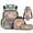 Cute Capybara, variant on Ice Cream Axolotl Kids Backpack Set of 4 with Lunch Bag Pen Bag Set Bottle Sleeve for Girls Boys Multifunctional Pencil Case Suitable for Elementary Middle School High