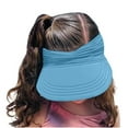 thumbnail image 4 of Delliss Sun Visor Hats for Kids Summer Solid Color Empty Top Hat Sunscreen Breathable Hat Cooling Headwear Visor for Running Outdoors Beach Hat Cap, 4 of 6