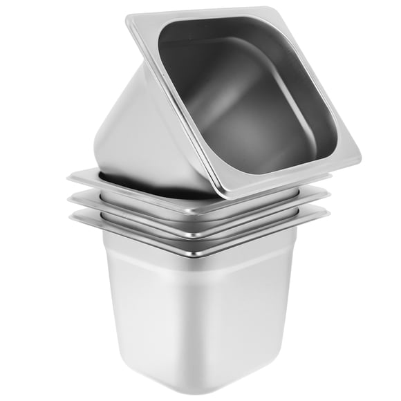 Luxshiny 4Pcs Stainless Steel Buffet Pan with Elegant Design for Food Service and Catering Use