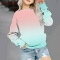 thumbnail image 2 of CFLVAEK Oversized Sweatshirts for Girls Fashion Gradient Print Sweatshirt Fall Long Sleeve Pullover Tops for Preppy Teen Girls Sky Blue Size 9 Years, 2 of 9