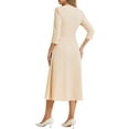 thumbnail image 3 of INSPIRE CHIC Women's Work Dress A Line 3/4 Sleeves Elegant Midi Dress S Deep Apricot, 3 of 5