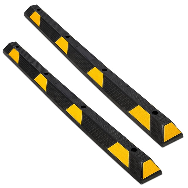 Yiwa 72-Inch Rubber Parking Stop, High-Capacity 55,000 lbs Garage Wheel Stopper with Reflective Safety Stripes