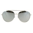 thumbnail image 2 of Unique Metal Bar Top Bridge Metal Rim Aviator Sunglasses Silver Mirror, 2 of 4