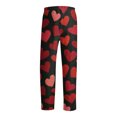 thumbnail image 5 of Fgvctg Mens Pajama Pants Valentine's Day Loungewear Sleepwear Wide Leg Pajama Heart Graphic High Waisted Pj Pant Stretch Spring Drawstring Lounge Pants with Pockets Purple Pink 2XL, 5 of 6