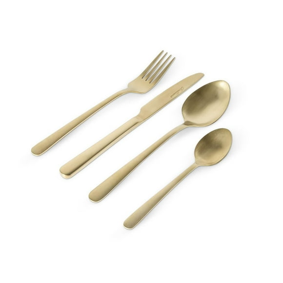 Oslo Champagne Service de couverts 16 pièces en acier inoxydable 18/0, service pour 4