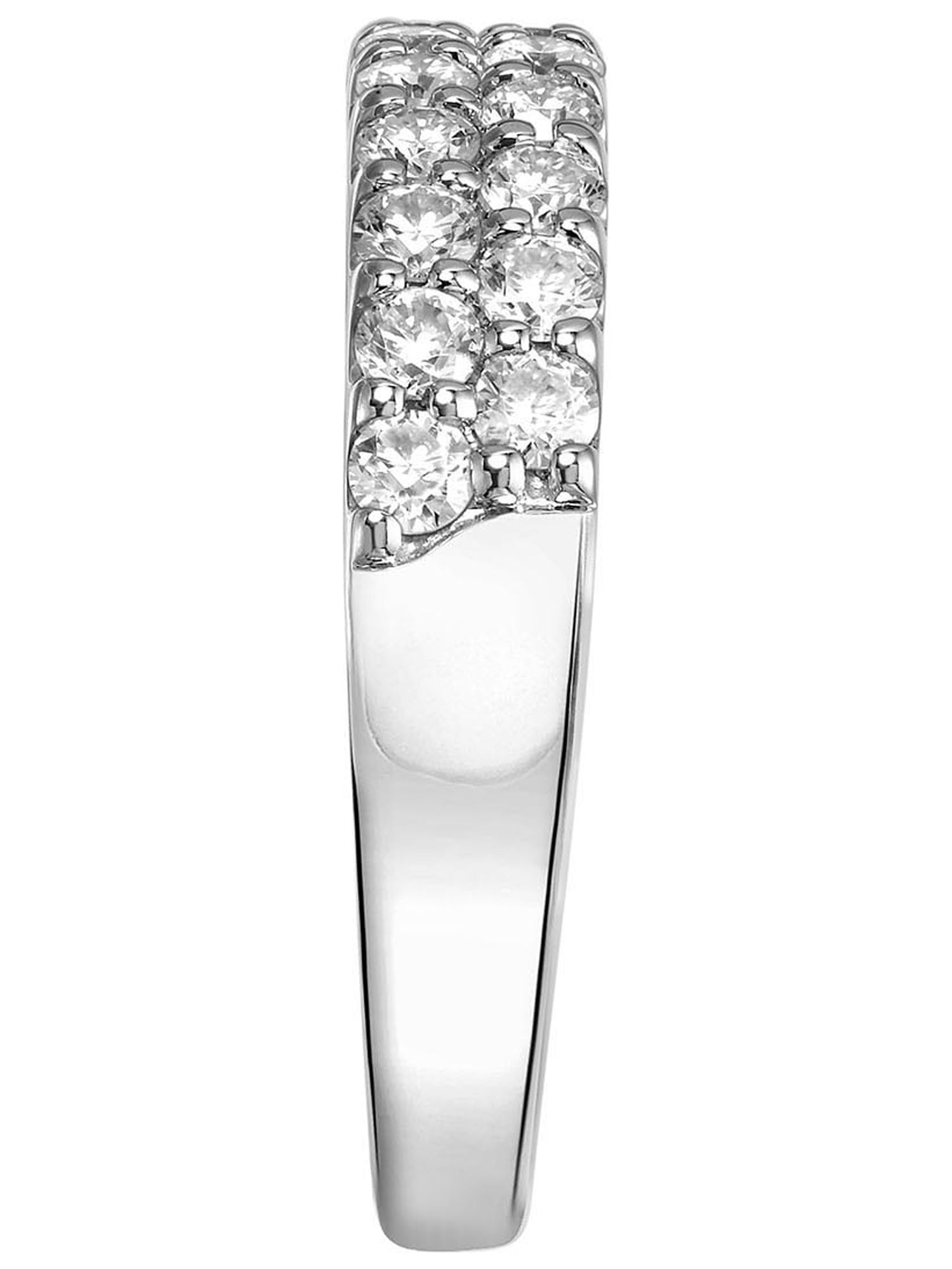1 Carat DEW Moissanite 10K White Gold Two-Row Anniversary Ring
