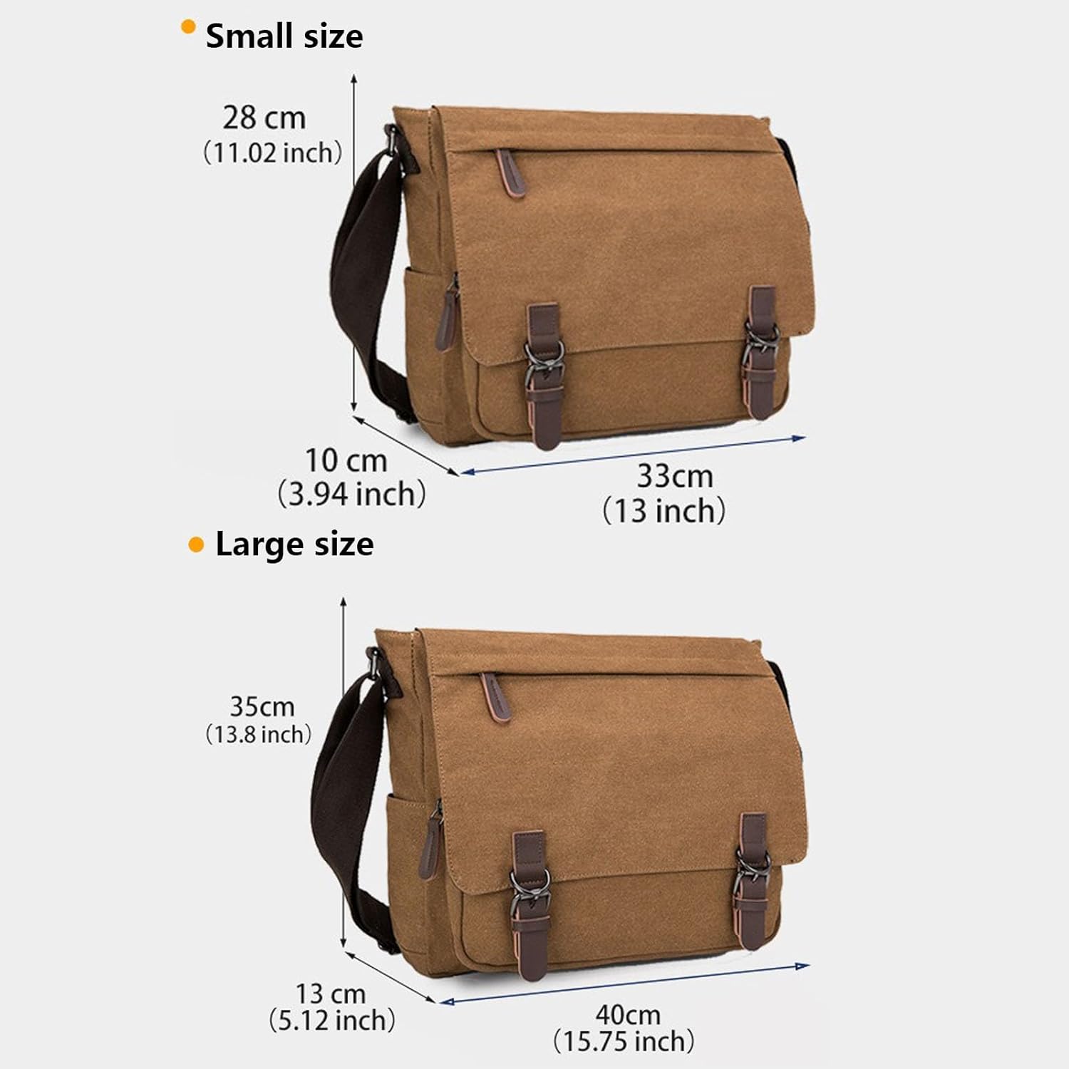 Large Vintage Canvas Messenger Shoulder Bag Travel Crossbody Purse Briefcase Business Bag for 15inch Laptop