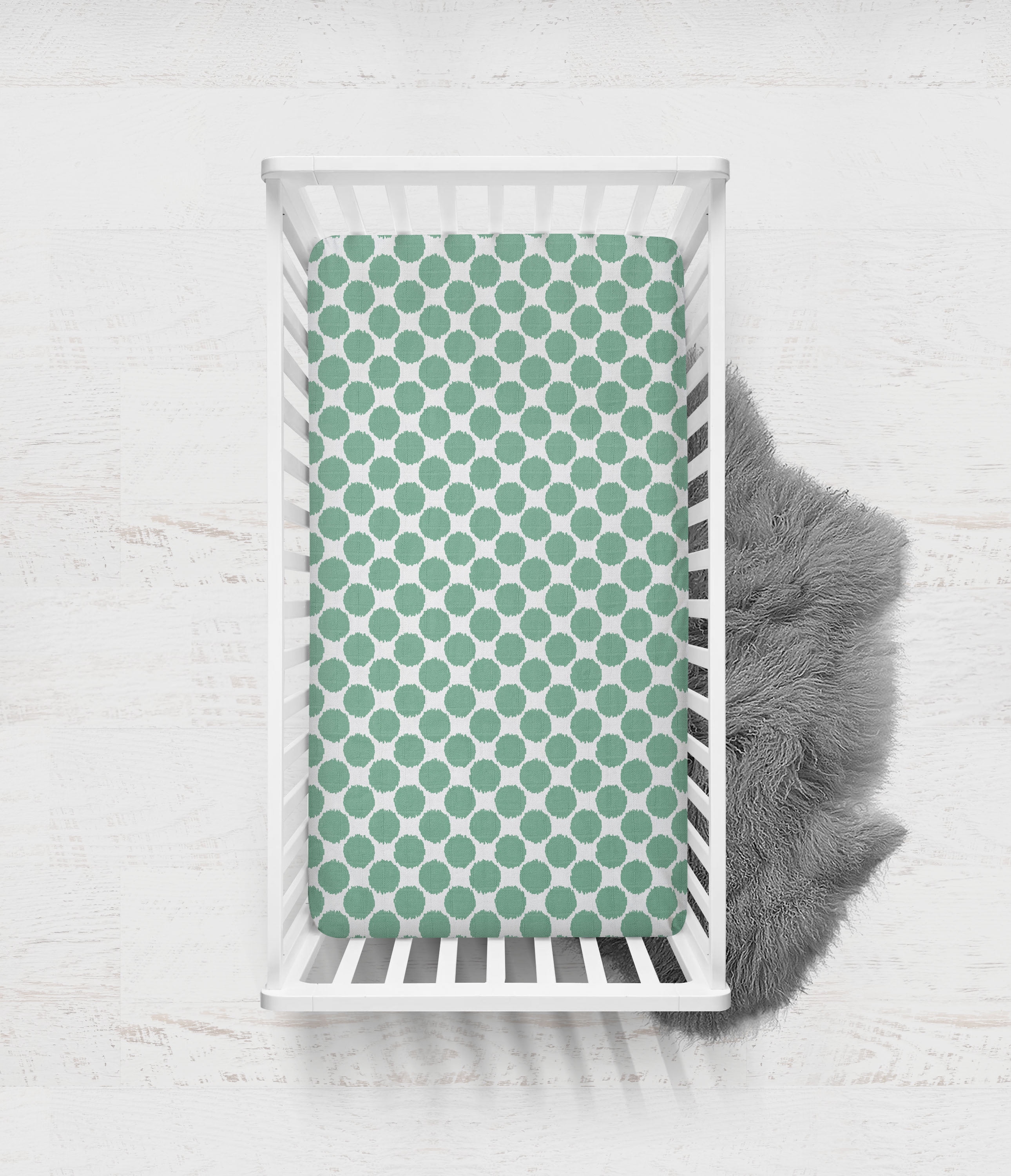 Bacati - Ikat Dots Crib/Toddler Bed Fitted Sheets 100% Cotton Muslin 2 Pack, Available in Multiple Colors